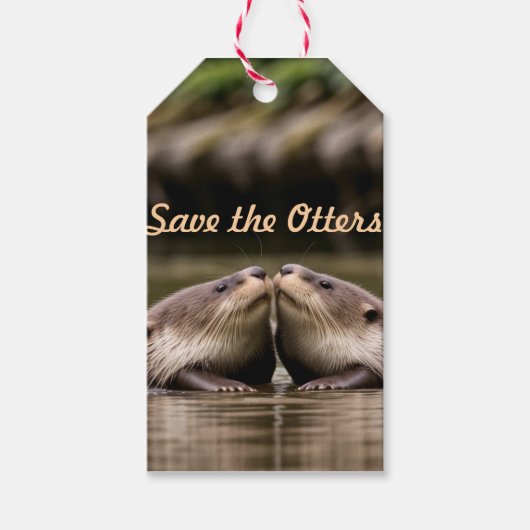 Red de otters cadeaulabel (Voorkant)
