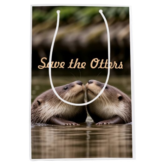 Red de otters medium cadeauzakje (Voorkant)