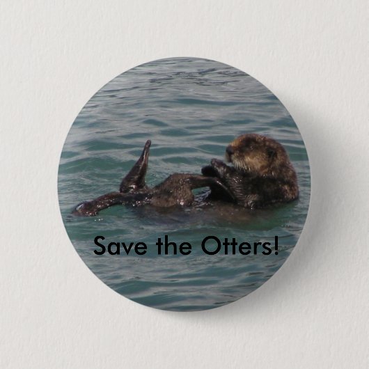 Red de Otters! Ronde Button 5,7 Cm (Voorkant)