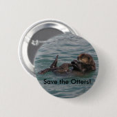 Red de Otters! Ronde Button 5,7 Cm (Voorkant /achterkant)