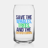 Red de Oxford Comma Funny Grammar Blikvorm Glas (Voorkant)
