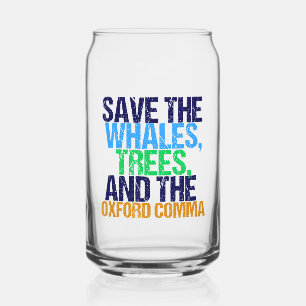 Red de Oxford Comma Funny Grammar Blikvorm Glas