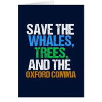 Red de Oxford Comma Funny Grammar Kaart
