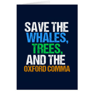 Red de Oxford Comma Funny Grammar Kaart