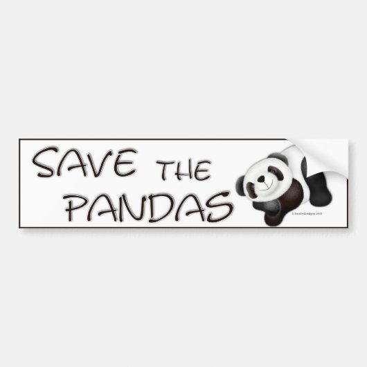 Red de panda's bumpersticker (Voorkant)