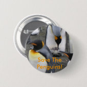 Red de pinguïns! Knoop Ronde Button 5,7 Cm (Voorkant /achterkant)