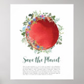 Red de planeet Aarde Dag Bescherm onze planeet Poster (Voorkant)