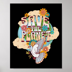 Red de planeet Aarde Dag Klimaatverandering Milieu Poster