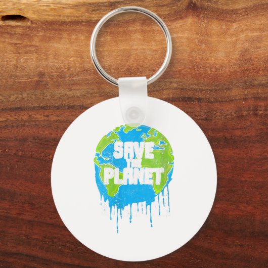 Red de planeet Aarde Dag Sleutelhanger (Achterkant)