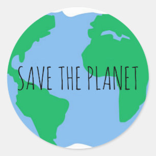 Red de planeet aarde ronde sticker