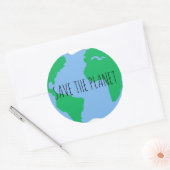 Red de planeet Aarde Ronde Sticker (Envelop)