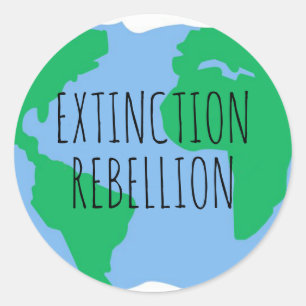 Red de planeet aarde stickers   Extinction Rebelli