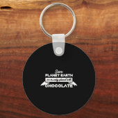 Red de planeet aarde voor chocolade Funny Dessert Sleutelhanger (Voorkant)