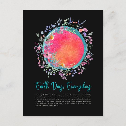 Red de planeet, dag van de aarde elke dag briefkaart (Voorkant)