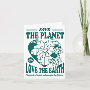 Red de planeet en hou van de aarde milieubescherme kaart