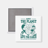 Red de planeet en hou van de aarde milieubescherme magneet (Voorkant / Achterkant)