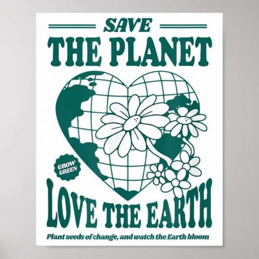 Red de planeet en hou van de aarde milieubescherme poster (Voorkant)