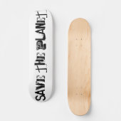 Red de planeet, grappige zwarte Typografie Persoonlijk Skateboard (Voorkant)