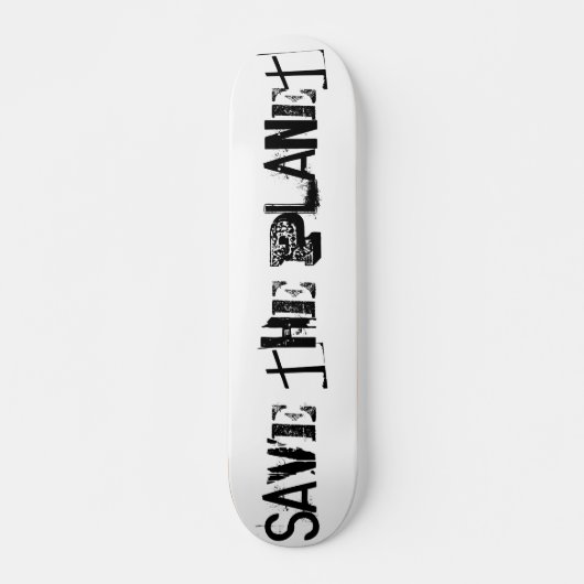 Red de planeet, grappige zwarte Typografie Persoonlijk Skateboard (Voorkant)