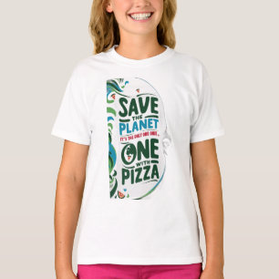Red de planeet, het is de enige met pizza t-shirt