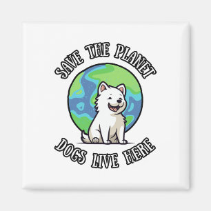 Red De Planeet Honden Wonen Hier Grappige Hond Aar Magneet