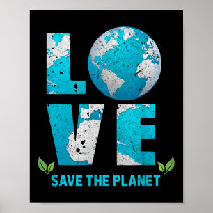 Red de planeet Liefde Erde Red de wereld milieu Poster