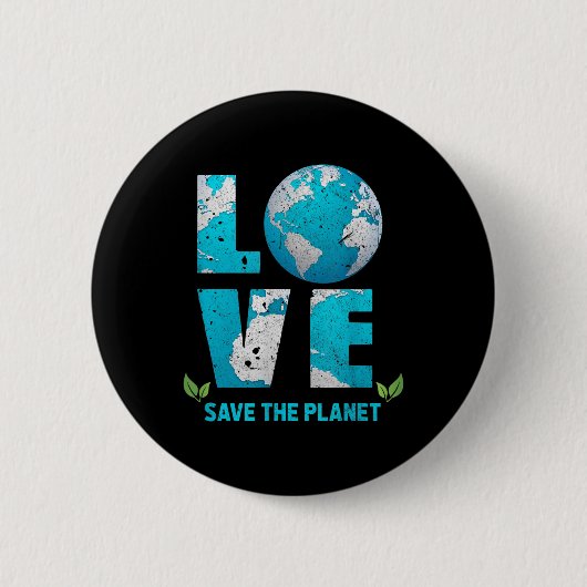 Red de planeet Liefde Erde Red de wereld milieu Ronde Button 5,7 Cm (Voorkant)