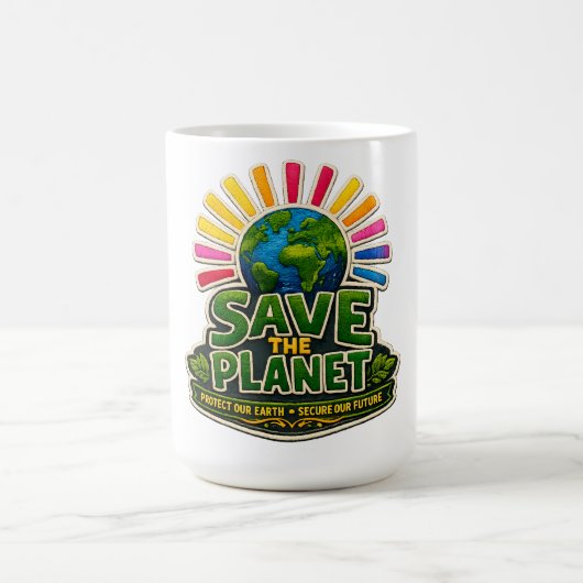 🌍☕ “Red de Planeet” Mok🌱 Koffiemok (Center)