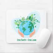 Red de planeet. One Earth One Love Muismat (Met muis)