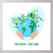 Red de planeet. One Earth One Love Poster (Voorkant)