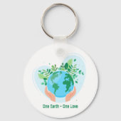 Red de planeet. One Earth One Love Sleutelhanger (Voorkant)