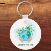 Red de planeet. One Earth One Love Sleutelhanger (Voorkant)