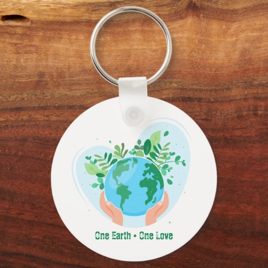 Red de planeet. One Earth One Love Sleutelhanger (Voorkant)