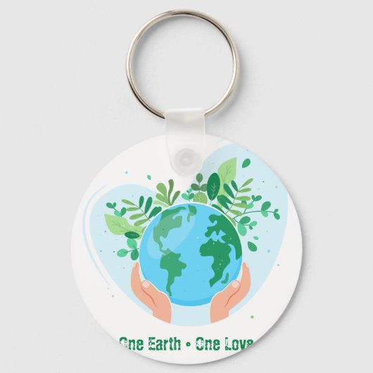 Red de planeet. One Earth One Love Sleutelhanger (Achterkant)
