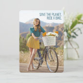 Red de planeet - Ride a Bike Motivatie kunst Feestdagenkaart (Staand voorkant)