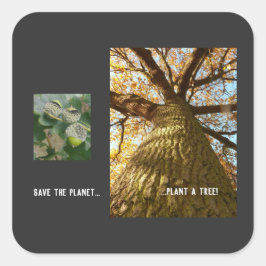 Red de Planeet Vierkante Sticker