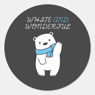 RED DE POLAIRE BEREN\BEKOORLIJKE EN WITTE IJSBERE RONDE STICKER