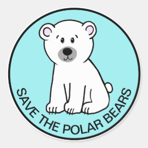 RED DE POOLBEREN RONDE STICKER