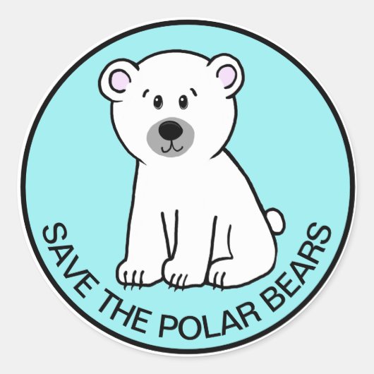 RED DE POOLBEREN RONDE STICKER (Voorkant)