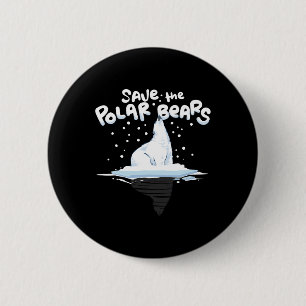 Red de poolse Beren Climate Awareness Earth Day Ronde Button 5,7 Cm