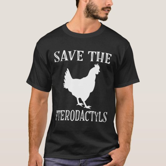 Red De Pterodactylus Kippenboerderij T-shirt (Voorkant)