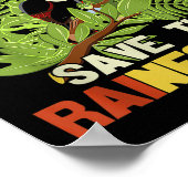 Red de regenwouden Dag Retrostijl Poster (Hoek)