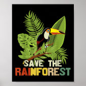 Red de regenwouden Dag Retrostijl Poster (Voorkant)
