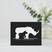 Red de Rhino Briefkaart (Staand voorkant)