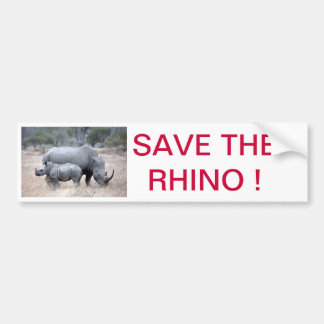 Red de rhino! bumpersticker