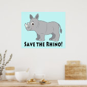Red de Rhino! Poster (Keuken)
