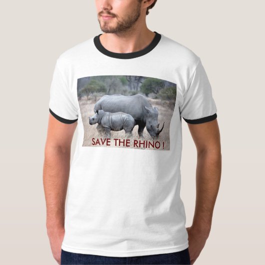 Red de rhino! t-shirt (Voorkant)