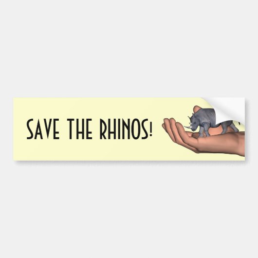 Red de Rhinos! Bumpersticker (Voorkant)