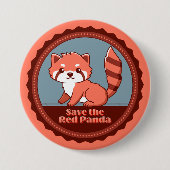 Red de Rode Panda Ronde Button 7,6 Cm (Voorkant)
