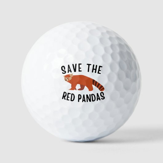Red de Rode Pandas Golfballen (Voorkant)